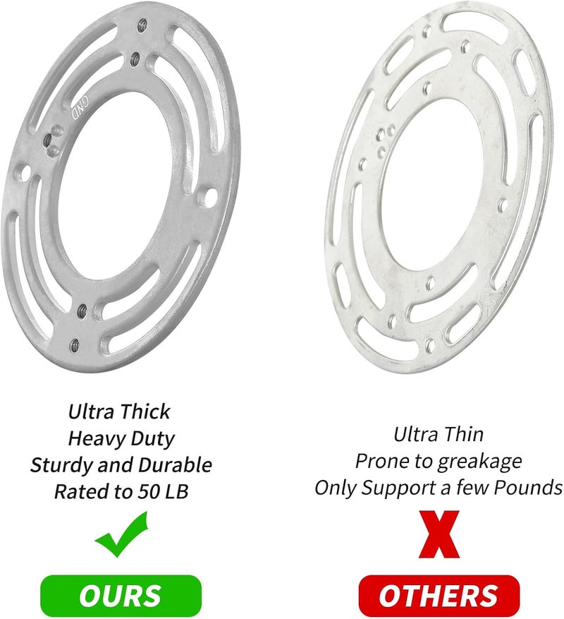 GNOLAK 6 Pack Universal Light Fixture Mounting Bracket Heavy Duty 50 LB Rated, 4 Inches Diameter Steel Round Light Crossbar Gold Acorn Cap Nuts for Ceiling Pendant Light Chandelier Wall sconces - Image 5